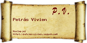 Petrás Vivien névjegykártya